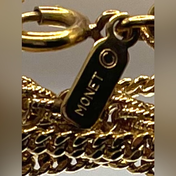 Vintage Signed Monet 54” Long Gold Tone Multi Strand Necklace Layering - Picture 7 of 9